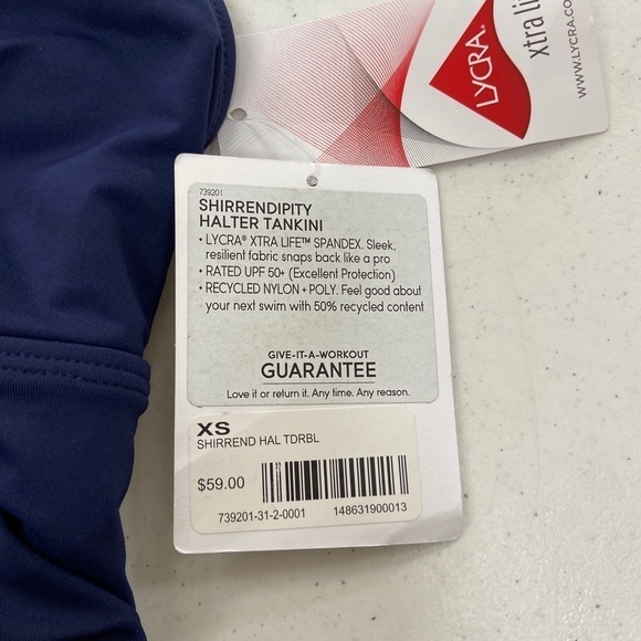 Athleta Shirrendipity Halter Tankini Top Blue NWT - Picture 8 of 12